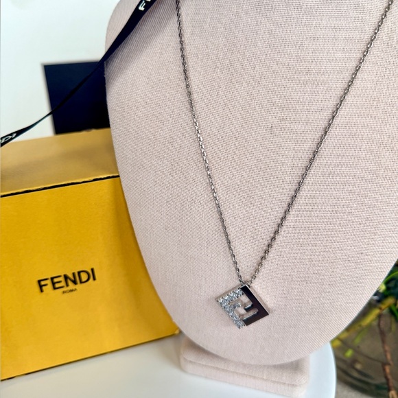 NIB FENDI FF Crystal Necklace - Picture 6 of 7